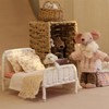 1:12 Miniature Dollhouse Bed,Fairy Tale Pastoral Style Dollhouse Bedroom Furniture,
