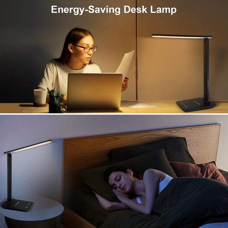 karidi LED Desk Lamp Dimmable Table Lamp with USB Charging