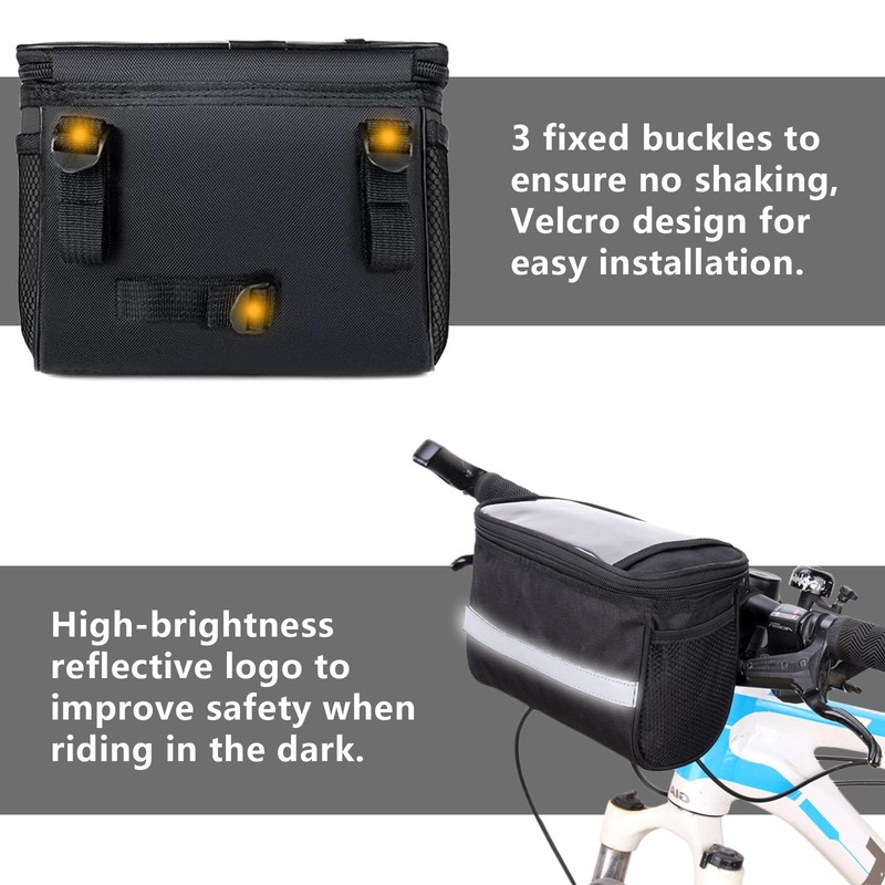 Vhtanop Handlebar Bag Bicycle 4.5 L, Bicycle Bag Handlebar, Bicycle