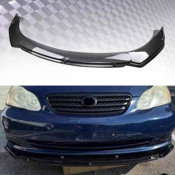 Unbranded Carbon Fiber Style Front Bumper Lip Splitter Diffuser For