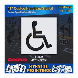 Retail Stencils - Costco - 41 in Handicap Stencil - 36'' x 41'' x 1/8" (128 mil) - Pro-Grade