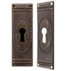 FUXXER® 6x Antique Key Signs Lock Rosettes Vintage Brass 73x24mm