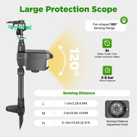 Motion Activated Sprinkler Water Spray for Farmland, Yard Enforcer Motion Sprinkler, Garden Solar Powered Motion-Activated Water Sprinklers for Lawn
