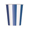 Unique Party 38016 - 12oz Royal Blue Striped Paper Cups,