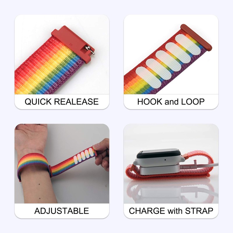 IVAPPON Hook Loop Gizmo Watch Nylon Strap with Quick Release
