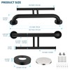 Grab Bar w/Double Toilet Paper Roll Holder Black, iHansee Stainless
