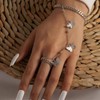 Aneneiceera Boho Finger Ring Butterfly Bracelet Layering Silver Butterfly Hand