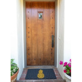 New KAF Home Coir Doormat with Heavy-Duty, Weather Resistant, Non-Slip PVC Backing | 17 by 30 Inches, 0.6 Inch Pile Height | Perfect for Indoor and Outdoor Use (Pineapple)