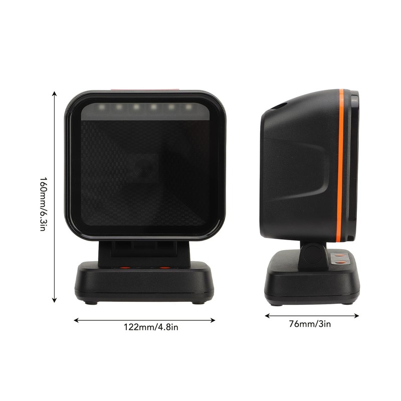 Desktop Barcode Scanner High Scanning Speed Large Window 1D 2D