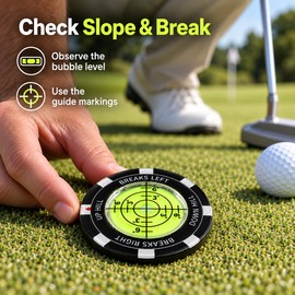 Golf Green Reader Ball Marker JJ024 – 1.57-Inch Bubble Level Putting Slope Guide for Golf Practice