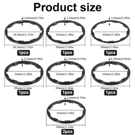 8 Pcs Road Bike Brake Spacer, Black Cassette Flywheel Spacers for Mountain and Road Bikes Aluminium Alloy Bottom Bracket Washer for Shimano TT Bikes Trek(1.0/1.5/1.85/2.0/2.0/2.18/2.35/2.5mm)