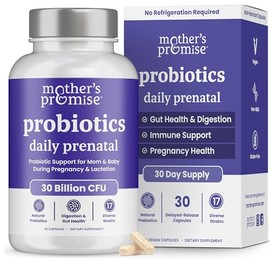 Mothers Promise Probióticos prenatales para mujeres  30 mil millones de UFC, 17 cepas  prebióticos orgánicos  Favorece la digestión, la salud...      