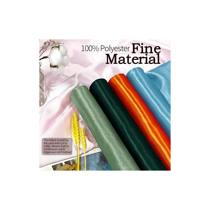 Horbaunal Hunter Green Satin Fabric, 60" Wide, 2 Yards, Soft