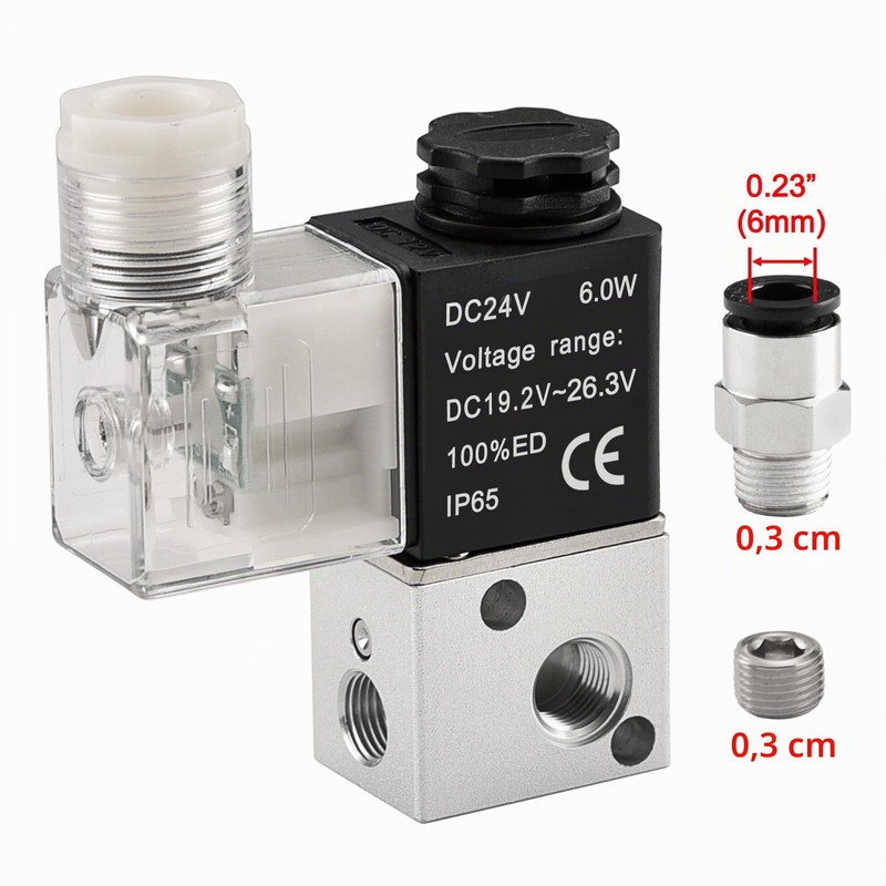 Heschen Electric Pneumatic Solenoid Valve 3V1-06 12V DC PT1/8 3/2
