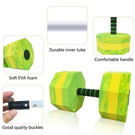 Water Dumbbells for Pool Exercise Set of 2, Aquatic Fitness Weights for Water Aerobics Swimming, Floatation Dumbbells for Low-Impact Training (Octagonal - Camouflage green)