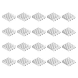 uxcell 14x14x4mm Silver Tone Self Adhesive Aluminum Heatsink Electronics Cooler for IC, MOS 20 Pcs