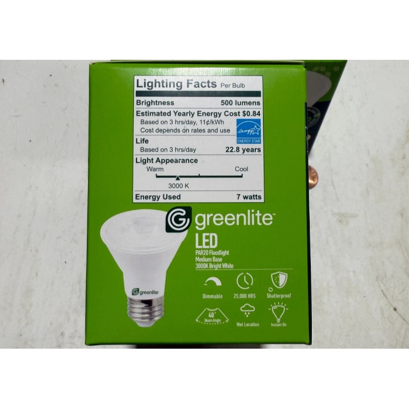 Greenlite Lot Of 2! LED 7w Dimmable Lamps WEATHERPROOF