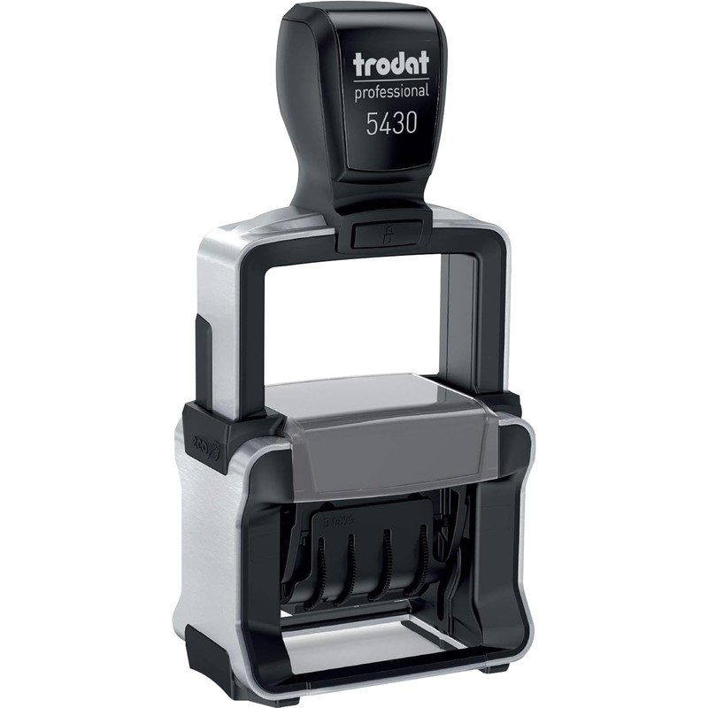 Trodat 5430 Professional Self-Inking Date Stamp with Paid - Red