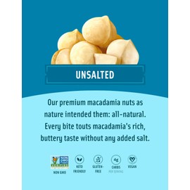 Mauna Loa Premium Hawaiian Roasted Macadamia Nuts, Unsalted Flavor 4 Oz (Pack of 6)
