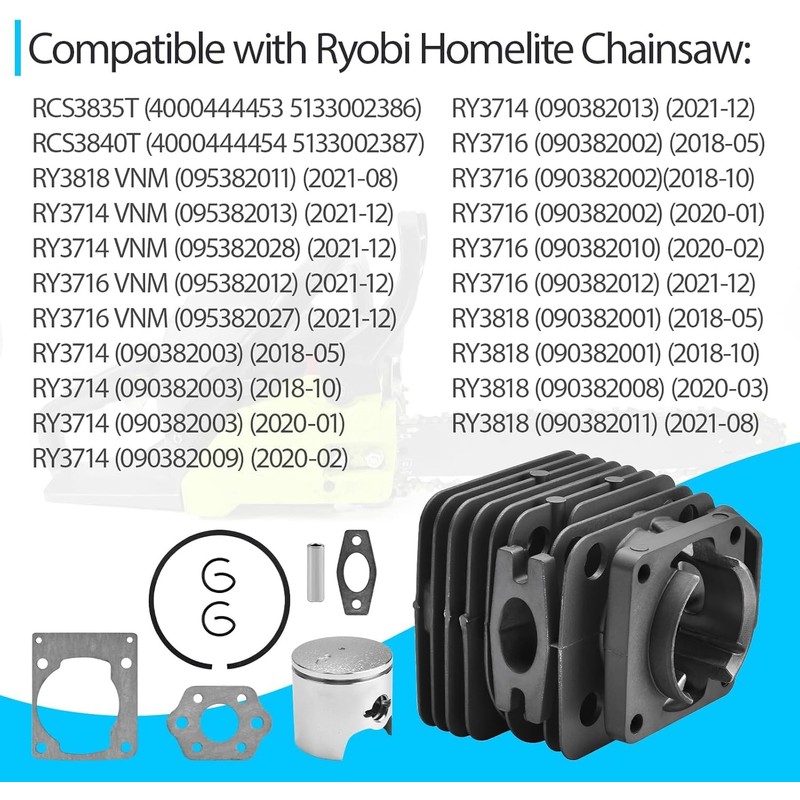 Adorih 309893007 Cylinder Piston Kit for Ryobi RY3714 RY3716 RY3818