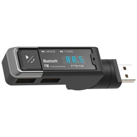 Kashimura Slim Design! Multifunctional Bluetooth FM Transmitter with USB Port, USB 2 Ports, 4.8A, Slim, NKD-264