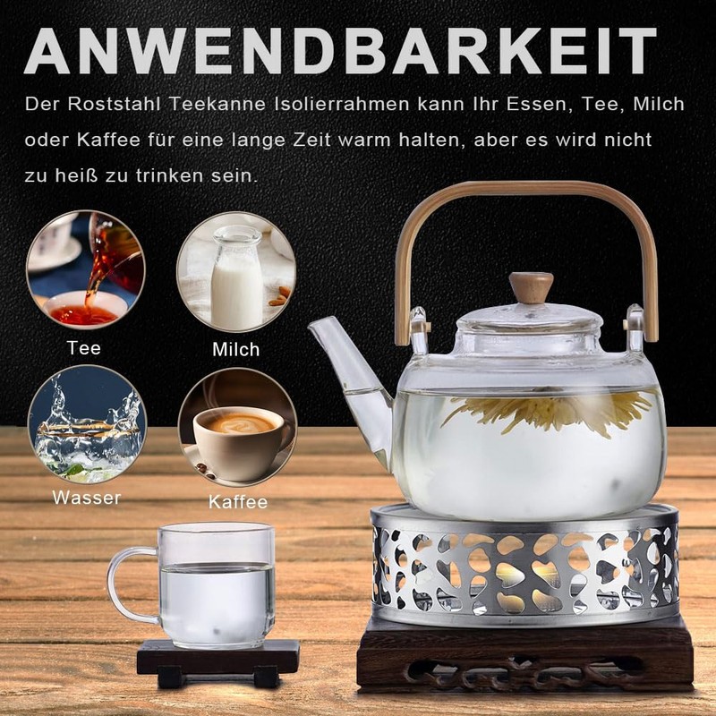 Voarge Tea Warmer for Teapot, Stainless Steel Tea Warmer with