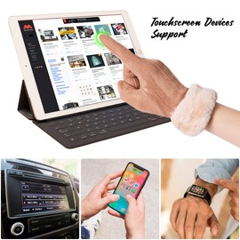 LassZone Womens Winter Warm Touch Screen Gloves Fleece Lined Windproof Soft Suede Mittens for Dressing Driving Running Skiing Cycling Camping etc