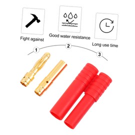 KONTONTY 2 Pack DIY Banana Plug Adapter 80a Rated Insulated Coating Easy to Solder