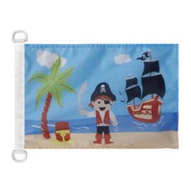 Pirate Treasure Beach NAUTICAL Flag 18'' x 12'' - Pirate boy flags 30 x 45 cm - Banner 12x18 in for boat - AZ FLAG
