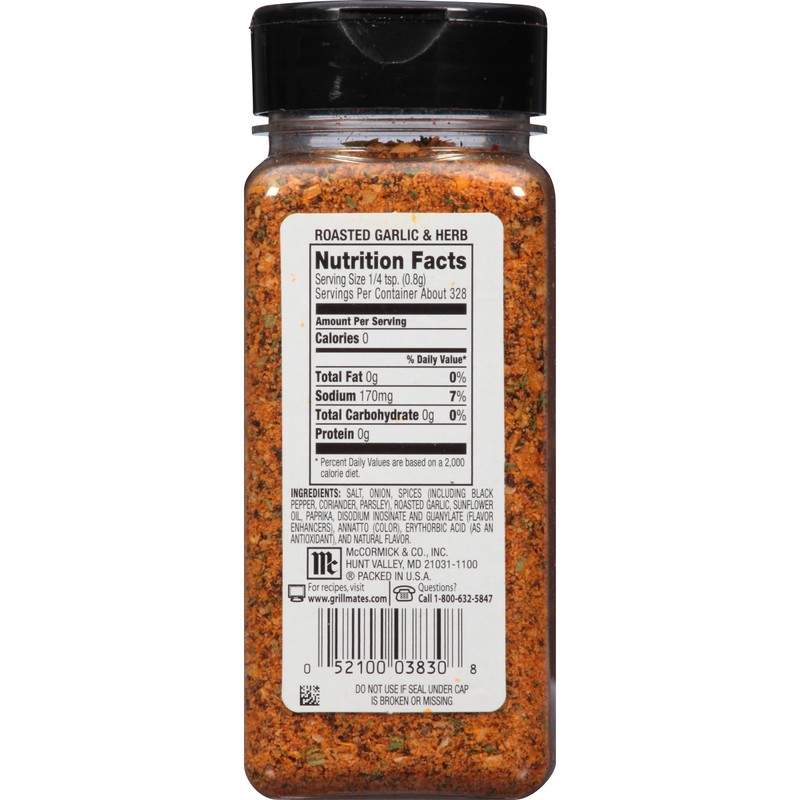 McCormick Roasted Garlic & Herb Seasoning, 9.25 OZ (Pack of