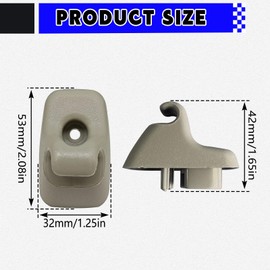 Icyhaws - Clip de retención para visera solar compatible con D0dge Ram 2009-2021 1500 2500 3500 4500 5500, soporte de gancho de visera de plástico reemplaza 1HS09BD1AA, gris