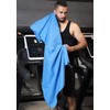 RainLeaf Antibacterial Microfiber Towel Large (24 x 48 inches) Blue