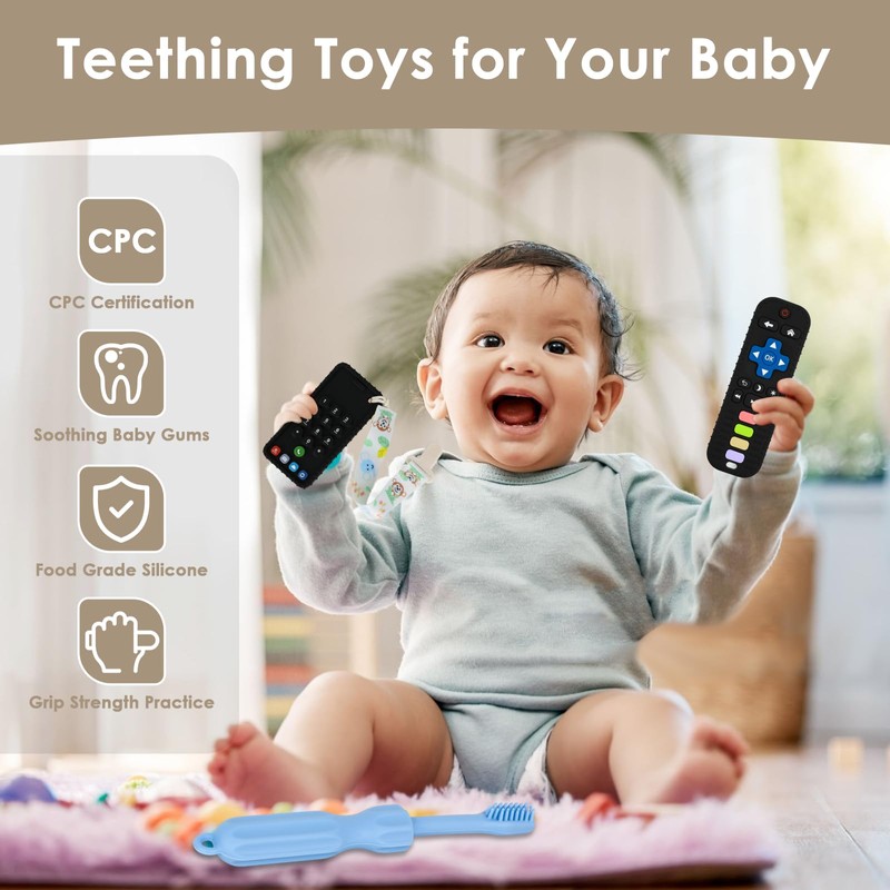 ZOEDO Baby Teething Toys, Remote Control Shape Teething Toys, Cell