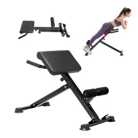 Happybuy Roman Chair Hyperextension Bench, 250 lbs Adjustable and Foldable Extension Machine, Multi-Function Exercise Equipment for Glute, Hamstring, Back and Ab Workout, Fitness Bench for Home Gym