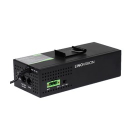 LINOVISION DC12V POE Injector with DC 12 Volt to POE 24V/48V Voltage Booster, POE for Solar/Vehicle, or act as UPS POE Switch Supports AC110V Input and Backup Battery, Stopless POE Power Supply