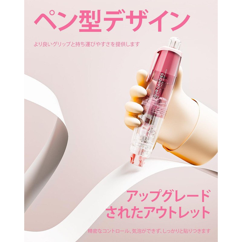 Four Candies Correction Tape Refillable Retractable Whiteout with Cute Pen