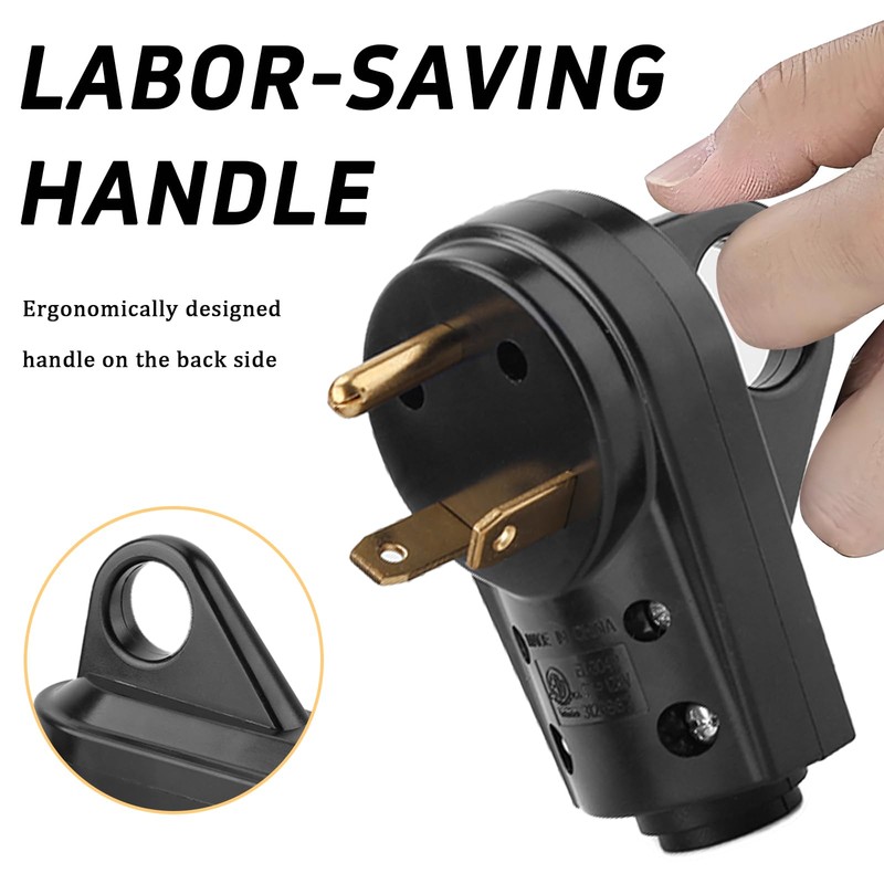30 Amp RV Male Plug Replacement,125V ED-304P Heavy Duty RV