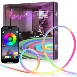ANDOHAI 50FT LED Neon Rope Lights, Flexible Led Rope Lights Control with App/Remote, IP67 Outdoor RGB Color Changing Led Neon Lights Waterproof, Music Sync Led Strip Lights for Bedroom Decor