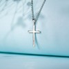 Simple Plated Cross Necklace for Women | Lightweight Adjustable Rhodium