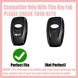 Rayslesan Key Fob Cover with Leather Holder Compatible with Airtag/RFID,Compatible with Subaru Ascent Forester WRX Impreza Outback STI BRZ,RFID Protector,Car Key Accessories(4-Button, Gold Pink)