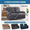H.VERSAILTEX Velvet Stretch Recliner Couch Covers 6-Pieces Recliner Loveseat Covers