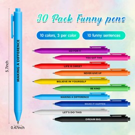 Epakh 30 Pcs Ballpoint Pens Funny Pens Motivational Pens Complaining Quotes Pen Gag Gift Funny Gift, Negative Black Ink Pens for Coworkers Office Supplies(Colorful,Motivational)