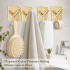 Gold Adhesive Coat Hooks: Anti-Slip 15LB Towel Hooks Locking Curve