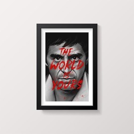 Platinuminc Frame 18x27 inch Include Art Poster Artwork Scarface The World Is Yours Narco Gangster Mob Mafia Art