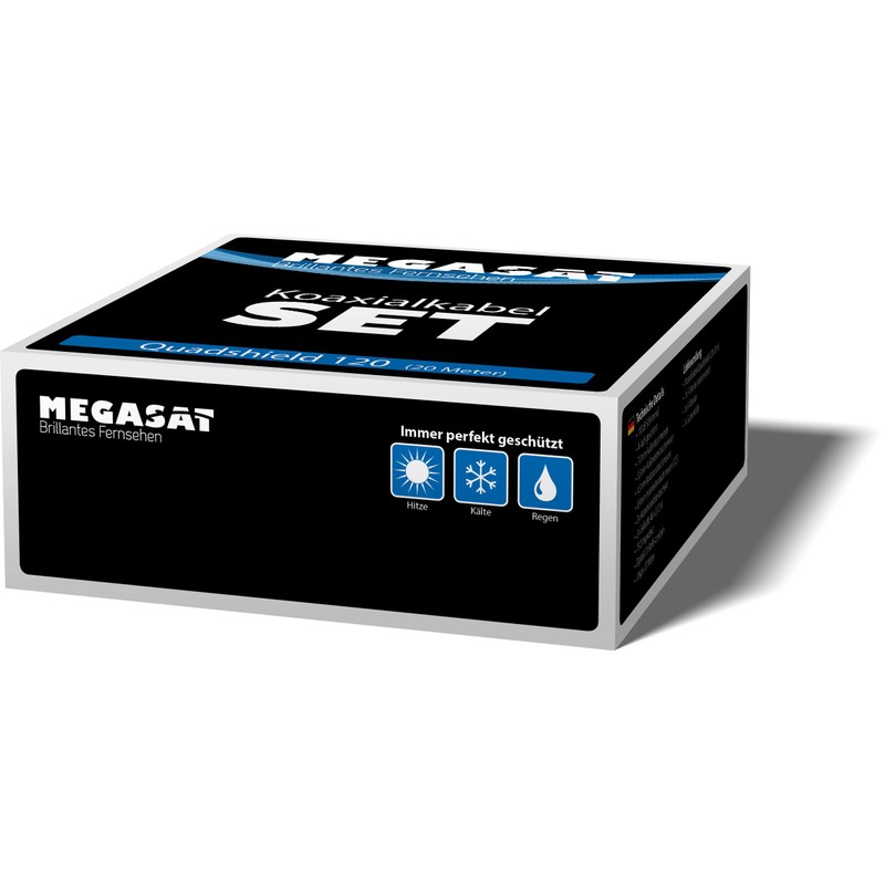 Megasat Quad Shield Coaxial Cable Set 120, White