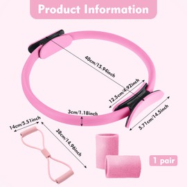 nnOuOnn Circle Pilates Ring Set, Magic Durable Resistance Yoga Fitness Equipmentfor Women, Core Balance Training Kit, Non-Slip Home Gear with Adjustable Pilates Essential kitr Gym Rings