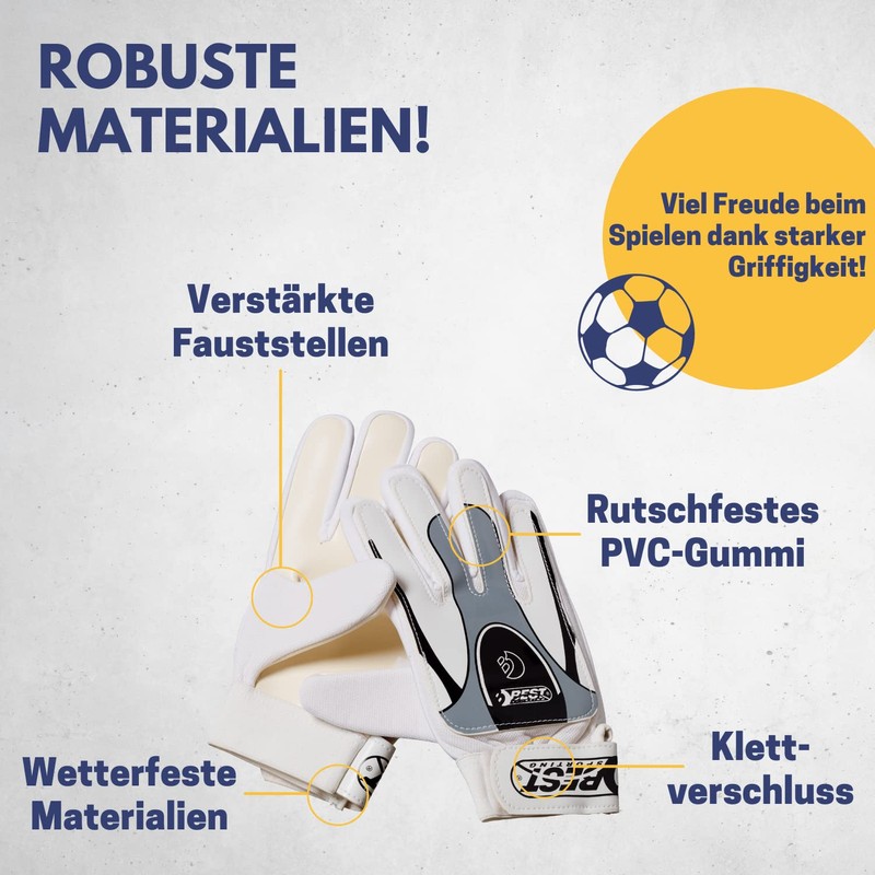 Best Sport Goalkeeper Gloves - White/Grey/Black, Size 11