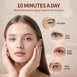 Queleay Nutra Light Red LED Under-Eye Red Light Therapy Glasses, Red 650NM for The Treatment of Periorbital Wrinkles and Rhytides (White)