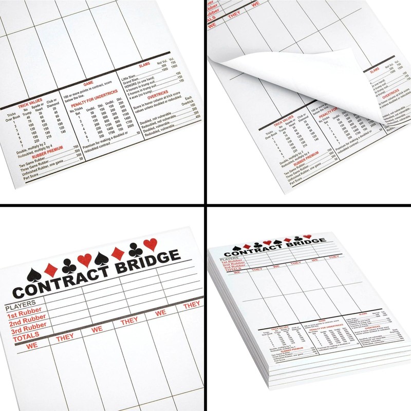 Best Paper Greetings Contract Bridge Score Pads with Scoring Rules