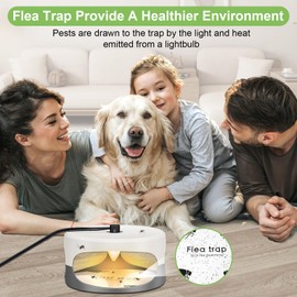 kilsaco KILSACO Flea Trap for Inside Your Home 2 Packs - Premium Electric Flea Traps, Natural and Child-Friendly Indoor Flea Control for Home & Garage with 5 Glue Disc Refills and 5 Lightbulbs